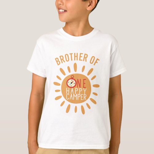 First Birthday One Happy Camper Brother Shirt