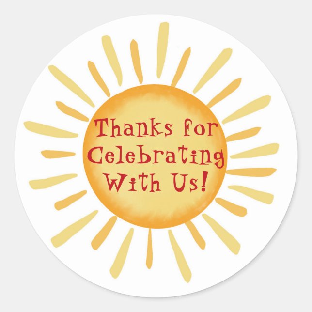 First Birthday One In The Sun or First Trip Classic Round Sticker (Front)