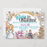 First Birthday ONEderland Wonderland Theme Invite