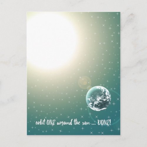 First Birthday Orbit Around the Sun Postcard