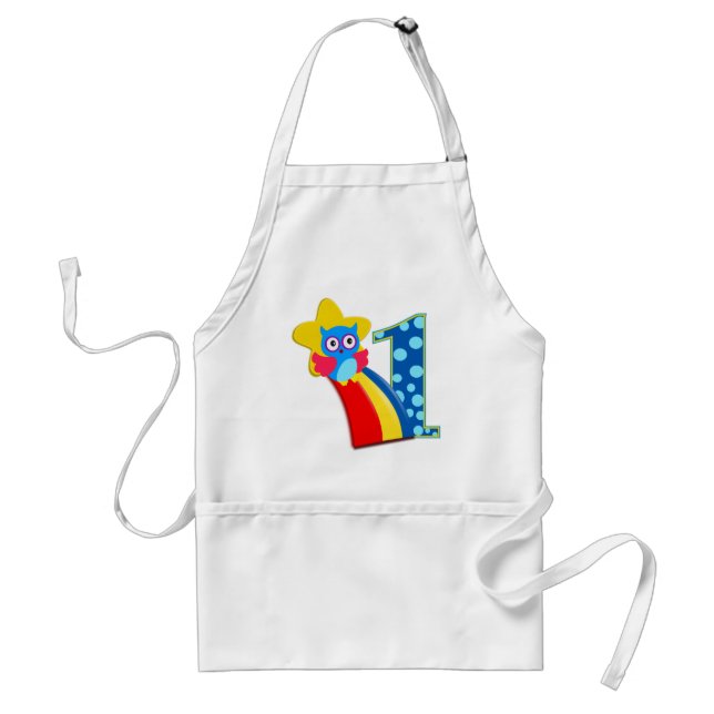 First Birthday Owl Adult Apron (Front)
