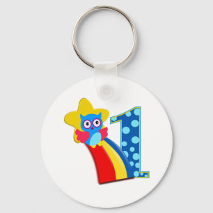 First Birthday Owl Keychain