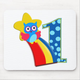 First Birthday Owl Mouse Pad