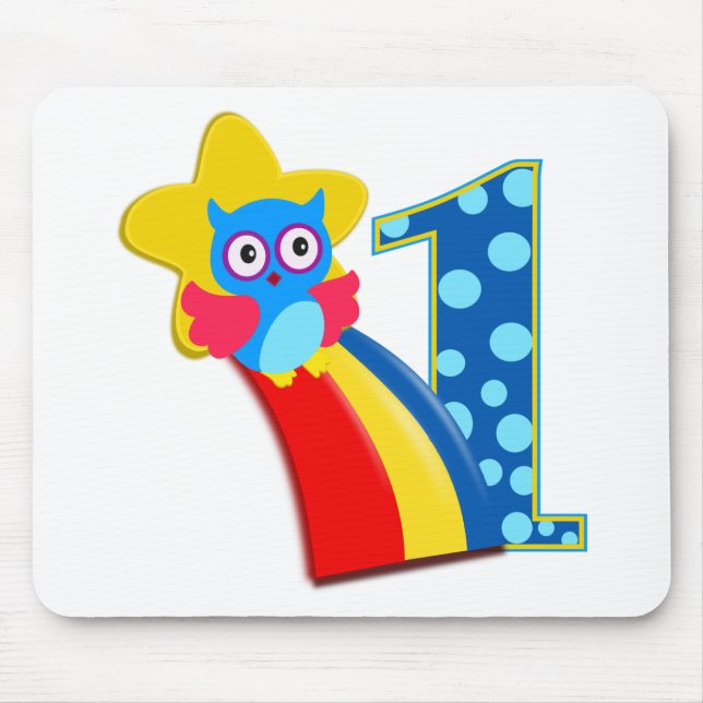 First Birthday Owl Mouse Pad (Front)