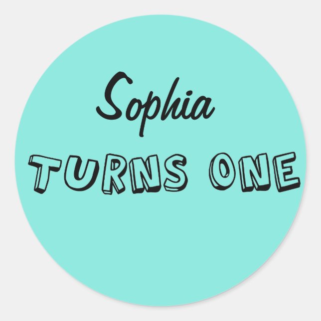 First Birthday Party and Favor Sticker (Front)