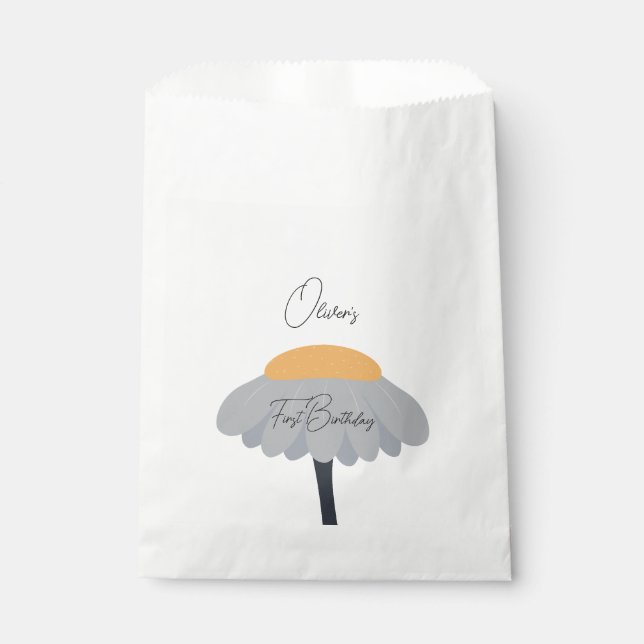 First Birthday Party Camomile Flower Cute Pastel  Favor Bag (Front)