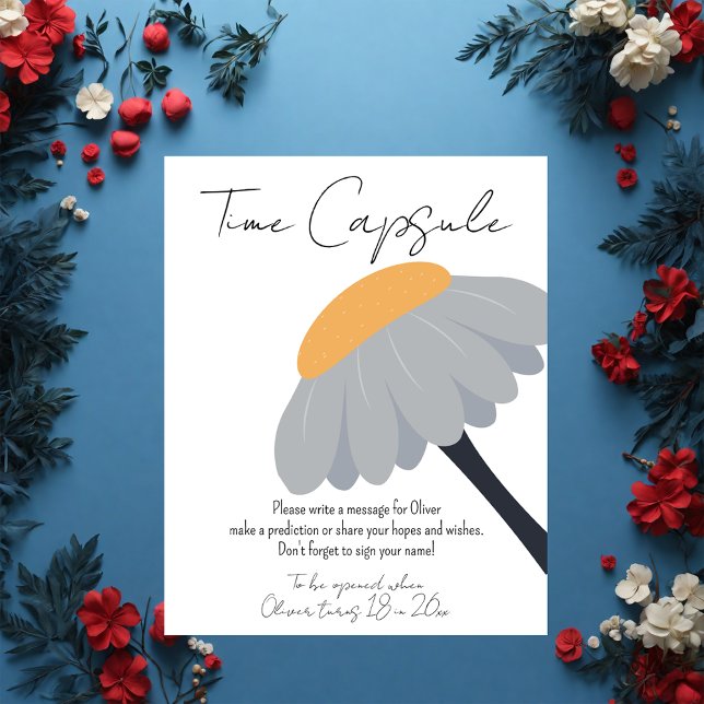 First Birthday Party Camomile Flower Cute Pastel Poster (Creator Uploaded)