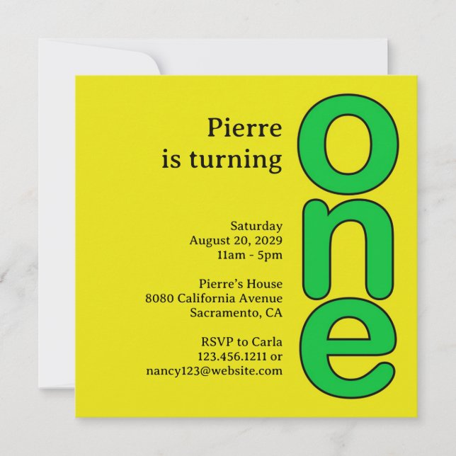 First Birthday Party Invitation (Front)