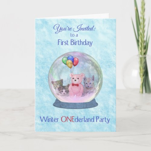 First Birthday Party Invitation Winter ONEderland