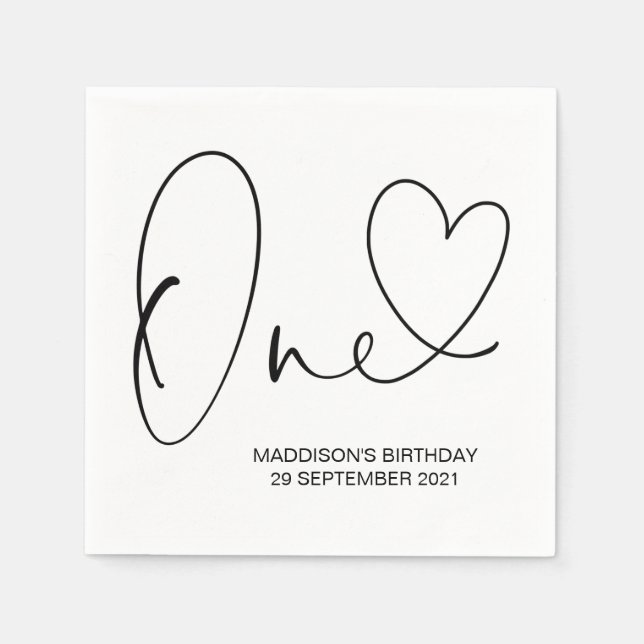 First Birthday Party One Celebration Napkins (Front)