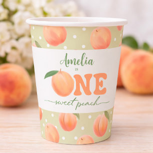 First Birthday Party One Sweet Peach Party Paper Cups