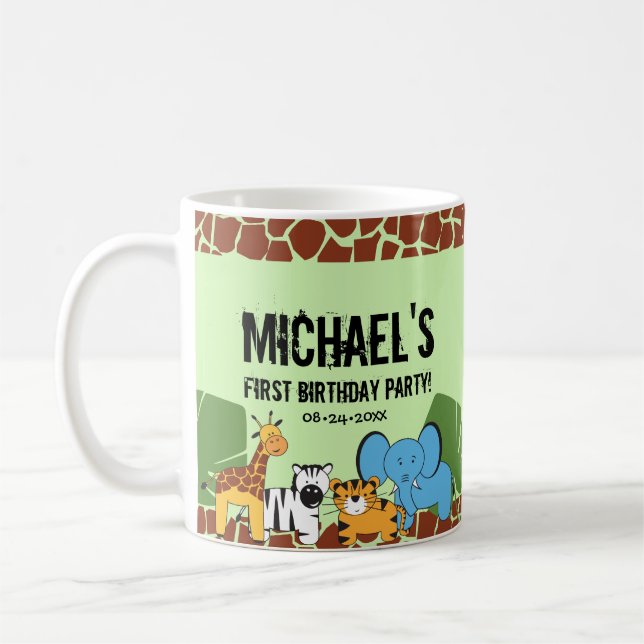 First birthday party Safari themed Coffee Mug (Left)