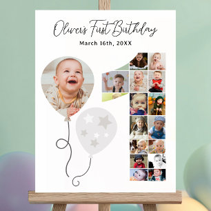 First birthday photo collage boy birthday foam board