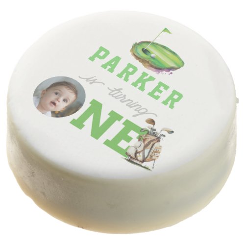 First Birthday Photo Golf Partee Personalized  Chocolate Covered Oreo