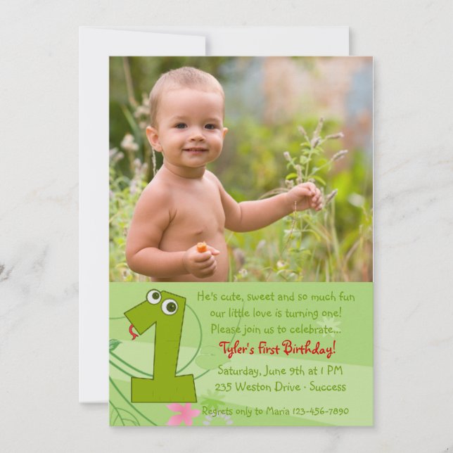 First Birthday Photo Invitation (Front)