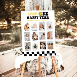 First Birthday Photo Sign, One Happy Dude Checker Foam Board