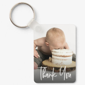 First Birthday Photo Thank You Personalized Party  Keychain