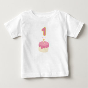 First birthday pink cake  baby T-Shirt