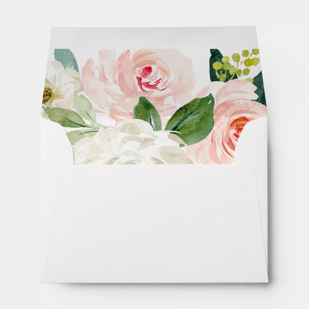 First Birthday Pink Floral Envelopes | Zazzle