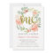 First Birthday Pink Gold Floral Wreath Invitation