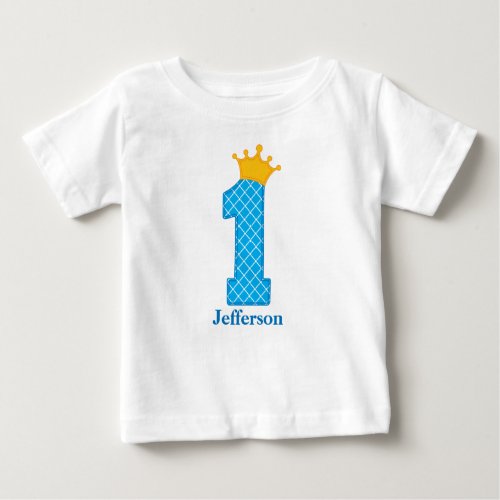 First Birthday Prince Tshirt Personalized