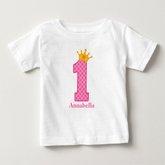 First Birthday Princess Tshirt Personalized (Front)