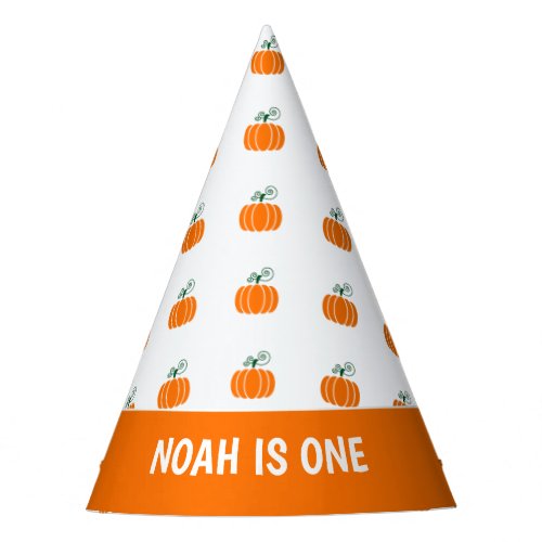 First Birthday Pumpkin Pattern Gender Neutral  Party Hat