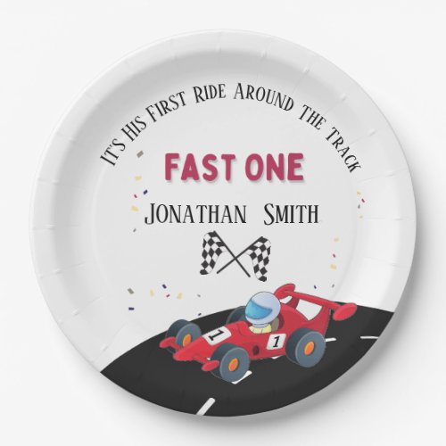 First Birthday Race Car  Paper Plates