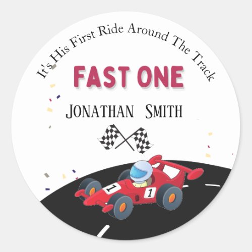 First Birthday Race Car Sticker