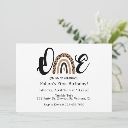 First Birthday Rainbow invite ONE