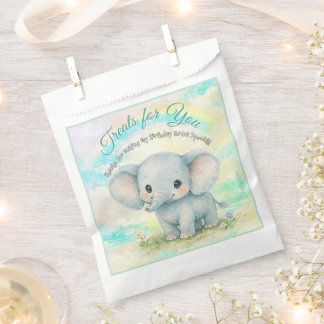 First Birthday Rainbow Party Baby Elephant Boy Favor Bag