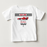 First Birthday Red Race Car Fast One 