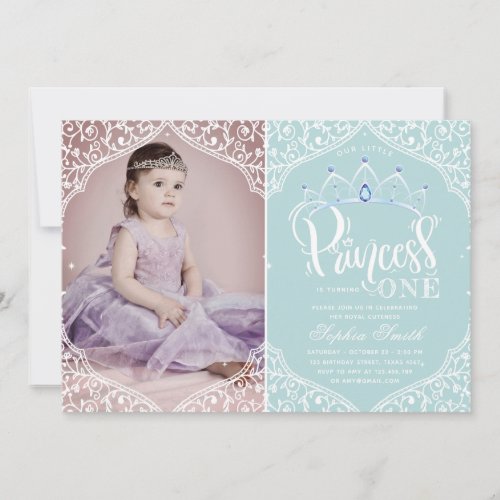 First Birthday Royal Little Princess Photo Invitation