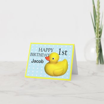 First Birthday Rubber Ducky Card by Iggys_World at Zazzle