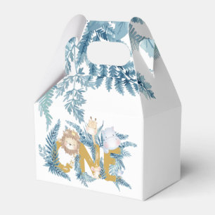 First Birthday Safari Animals Exotic Personalized Favor Boxes
