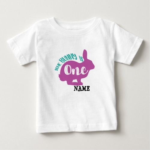 First birthday some bunny is one personalized kids baby T_Shirt