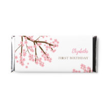 First Birthday Spring Cherry Blossoms Floral Cute Hershey Bar Favors