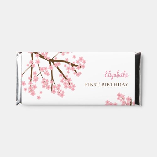 First Birthday Spring Cherry Blossoms Floral Cute Hershey Bar Favors