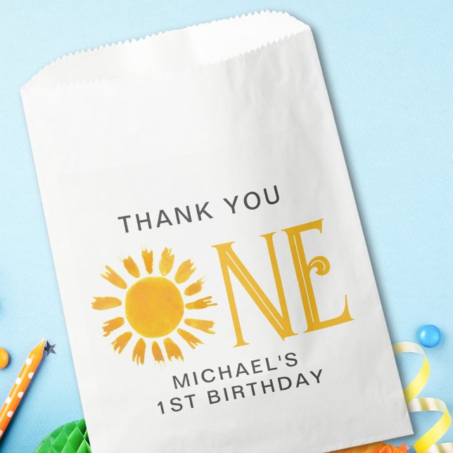 First Birthday Sun Thank You  Favor Bag (Creator Uploaded)