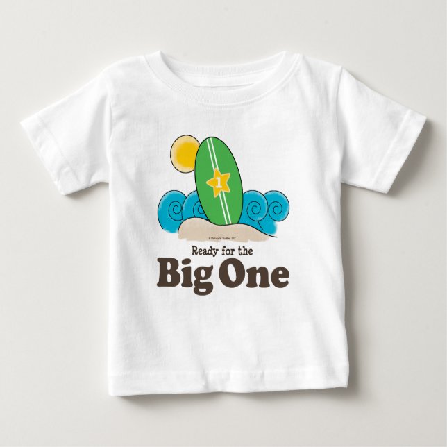 First Birthday Surf Baby Long Sleeve Tee (Front)