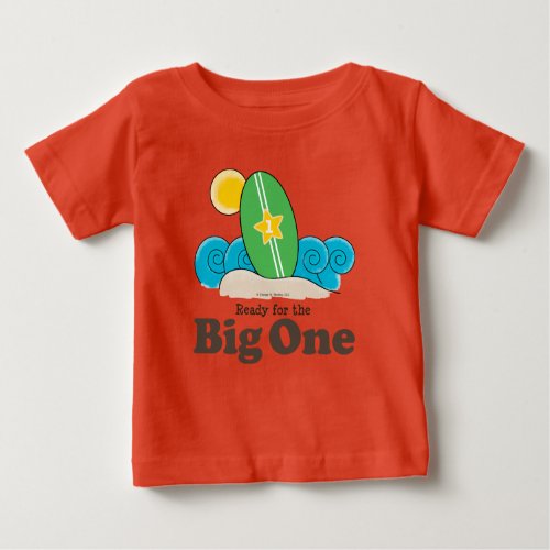 First Birthday Surfboard Surf Baby Bodysuit