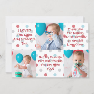 First Birthday Thank You Card