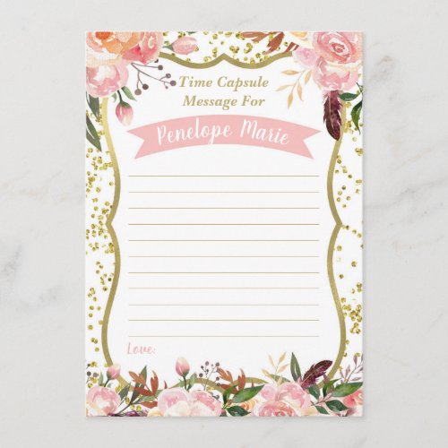 First Birthday Time Capsule Card