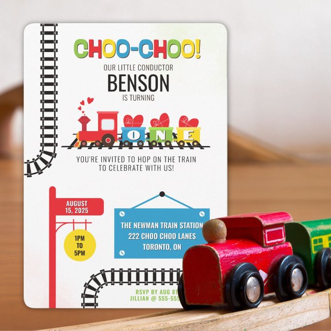 First Birthday Train Invitation (Creator Uploaded)