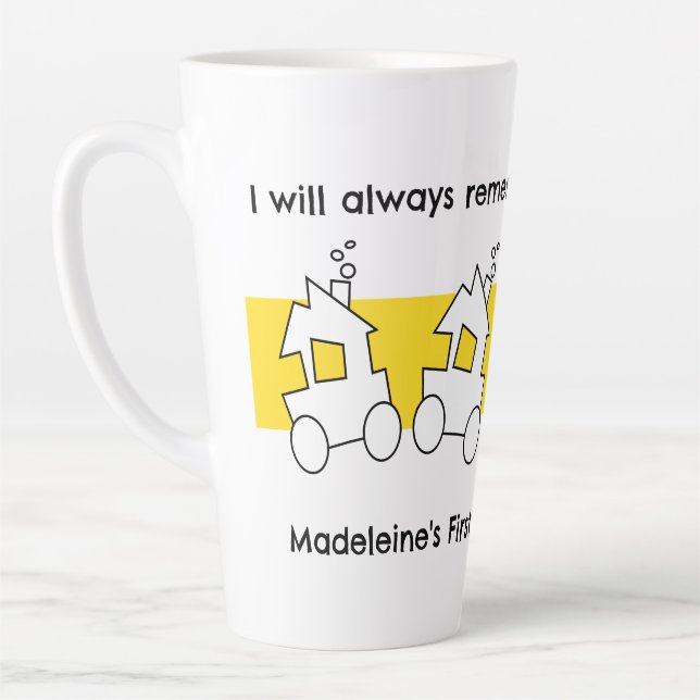 First Birthday Train Party Latte Mug (Left)