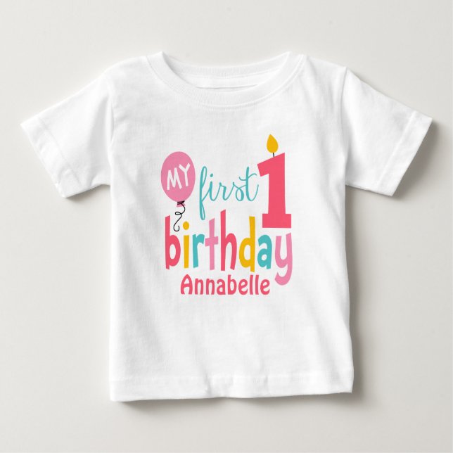 First Birthday Tshirt Personalized (Front)