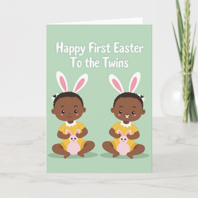 First Birthday Twins Card (Front)