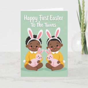 First Birthday Twins Celebration Card