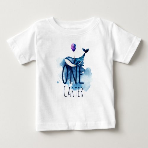 First Birthday Under the Sea Custom Name Baby T_Shirt