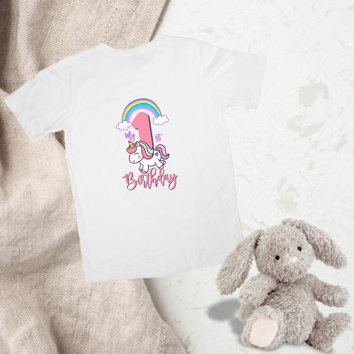 First Birthday Unicorn Theme Shirt
